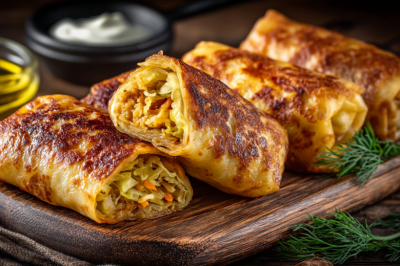 Забыла о лепке: эти пирожки-рулетики с капустой готовятся быстрее и проще обычных. Просто завернуть и обжарить