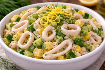 После этих 3 салатов я перестала бояться кальмаров: простейшие и вкусные + правила как их варить