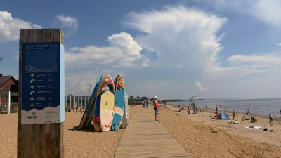 В Лаишево начали восстановление пляжа &laquo;Камское море&raquo; после весеннего шторма